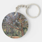 Bomen en Weg, Postimpressionistisch Landschap Sleutelhanger (Achterkant)