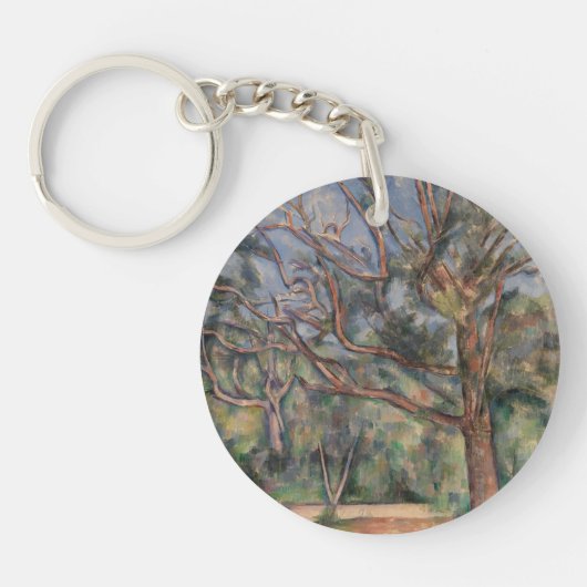 Bomen en Weg, Postimpressionistisch Landschap Sleutelhanger (Voorkant)