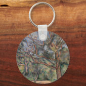 Bomen en Weg, Postimpressionistisch Landschap Sleutelhanger (Voorkant)