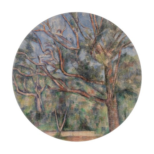 Bomen en Weg, Postimpressionistisch Landschap Snijplank (Voorkant)
