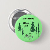 bomen, fietsen, (uw naam toevoegen), kamp (naam to ronde button 5,7 cm (Voorkant /achterkant)
