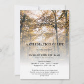 Bomen Forest Natuur Celebration of Life Funeral Kaart (Voorkant)