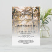 Bomen Forest Natuur Celebration of Life Funeral Kaart (Staand voorkant)