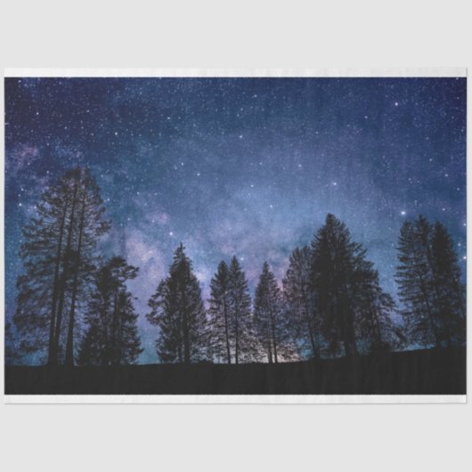 Bomen Forest Night Sky-lospagina Tissuepapier (Voorkant)