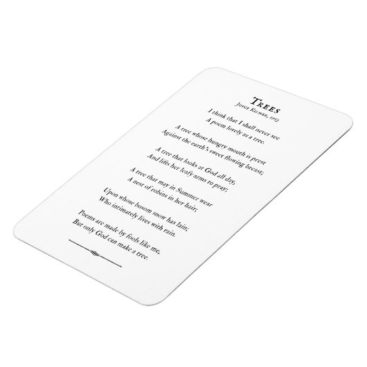 Bomen Gedicht van Kilmer, inspirerend poëzie citaa Magneet (Linkerzijde)