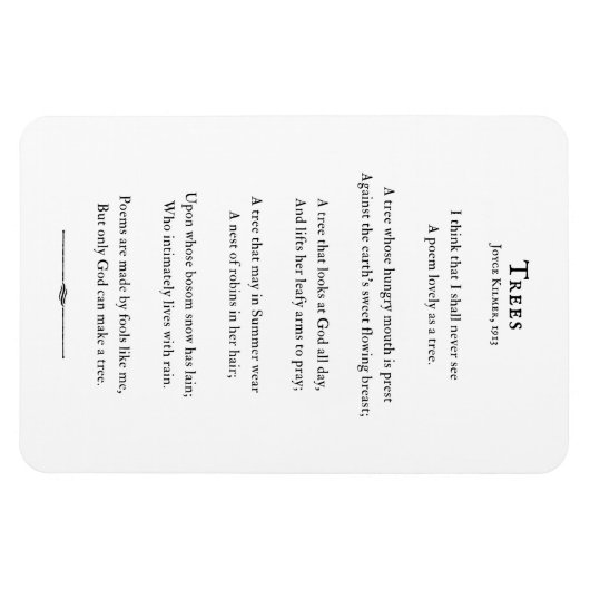 Bomen Gedicht van Kilmer, inspirerend poëzie citaa Magneet (Horizontaal)