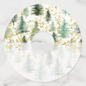 Bomen Glitter Wine Glass Labels (Achterkant)