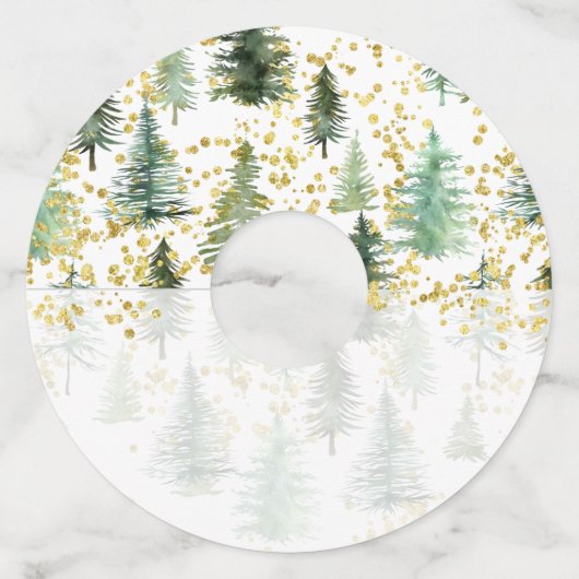 Bomen Glitter Wine Glass Labels (Achterkant)