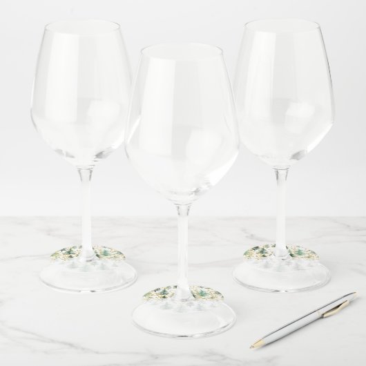 Bomen Glitter Wine Glass Labels (Set)