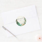 Bomen Gouden Munt Glam Emerald Green Quinceanera Ronde Sticker (Envelop)