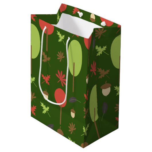 Bomen Herfst Eikel Bladeren Medium Cadeauzakje (Voorkant Gekanteld)