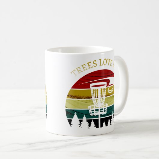 Bomen houden van me - Funny disk golf Koffiemok (Voorkant rechts)