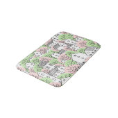 Bomen, huizen, het landschap van de lentestad badmat (Gekanteld)