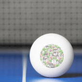 Bomen, huizen, het landschap van de lentestad pingpongbal (Net)