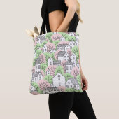 Bomen, huizen, het landschap van de lentestad tote bag (Dichtbij)