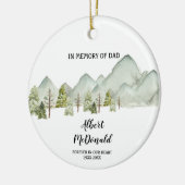 Bomen in bergen ter nagedachtenis van pap Kerstmis Keramisch Ornament (Links)