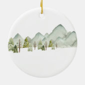 Bomen in bergen ter nagedachtenis van pap Kerstmis Keramisch Ornament (Achterkant)