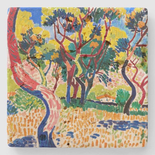 Bomen in Collioure | Andre Derain | Stenen Onderzetter (Voorkant)