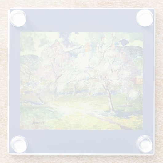 Bomen in de lente van Janos Thorma onderzetters (Achterkant)