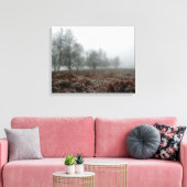 Bomen in de mist canvas afdruk (Insitu (Woonkamer))