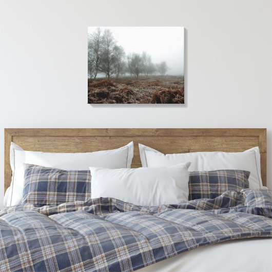 Bomen in de mist canvas afdruk (Insitu (Slaapkamer))