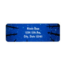 Bomen in de nachthemel Rustieke huwelijkslabels