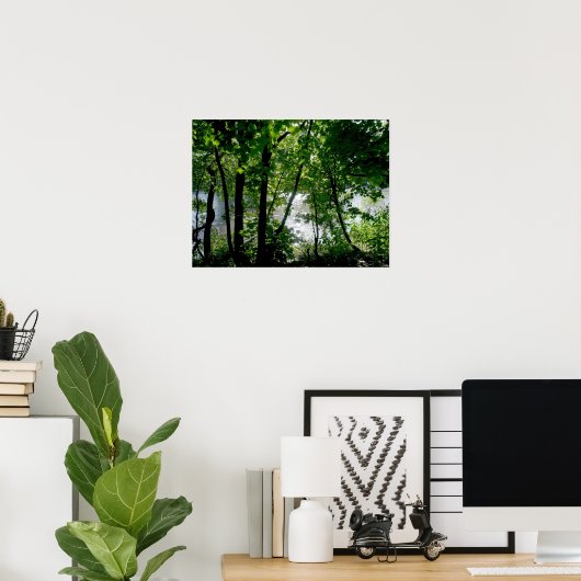 Bomen in de rivier poster (Thuiskantoor)