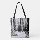 Bomen in de sneeuwCanvas tas (Achterkant)