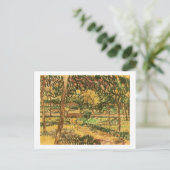 Bomen in de tuin van het asiel, Van Gogh Fine Art Briefkaart (Staand voorkant)