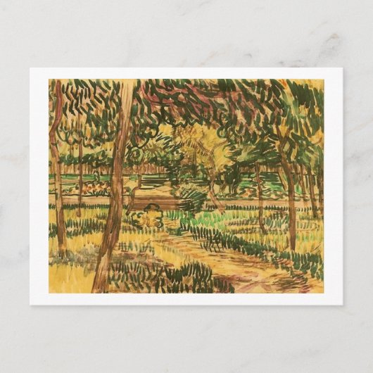 Bomen in de tuin van het asiel, Van Gogh Fine Art Briefkaart (Voorkant)