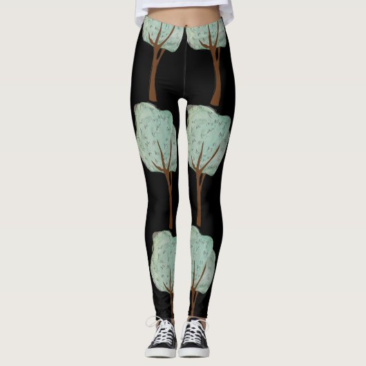 Bomen in de Waterverf Leggings (Voorkant)