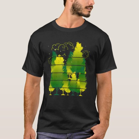 Bomen in de wildernis en boslandschapsbomen t-shirt (Voorkant)