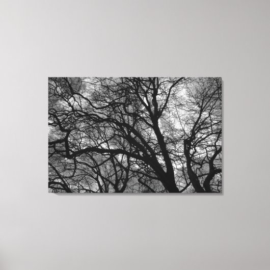 Bomen in de winter canvas afdruk (Voorkant)