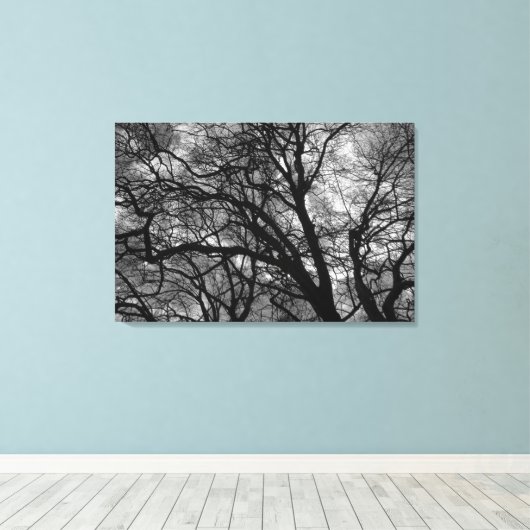 Bomen in de winter canvas afdruk (Insitu (Houten vloer))