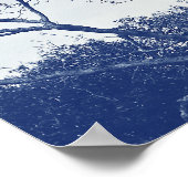 Bomen in de winter - cyanotype-effect poster (Hoek)