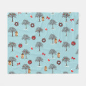 Bomen in de winter en kerstversiering fleece deken (Voorkant (Horizontaal))
