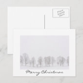 Bomen in de winter in een witte wereld kerstkaart feestdagenkaart (Voorkant / Achterkant)