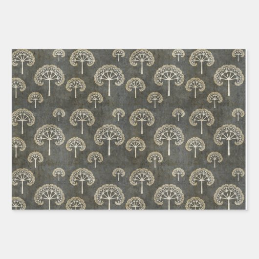 Bomen in de winter inpakpapier vel (Voorkant 3)