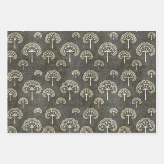 Bomen in de winter inpakpapier vel (Voorkant 2)