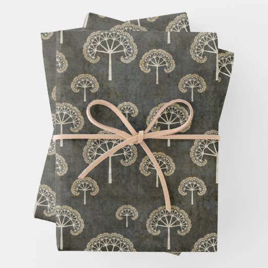 Bomen in de winter inpakpapier vel (In situ)