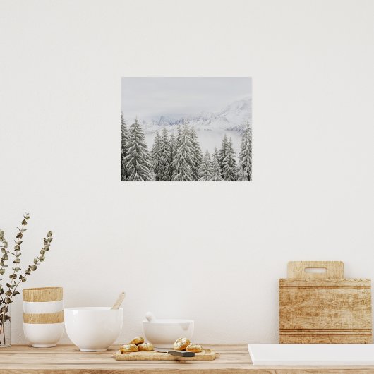 Bomen in de winter poster (Keuken)