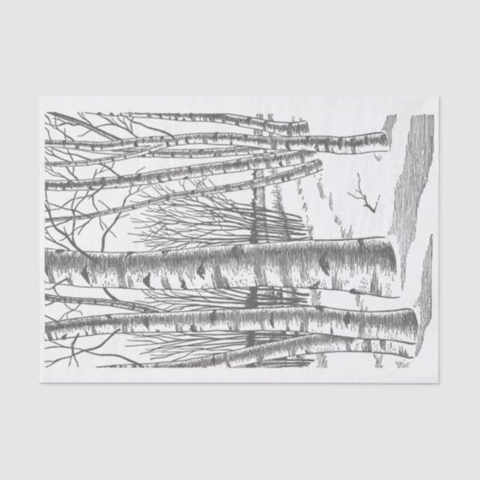 Bomen in de winter tissuepapier (Voorkant)