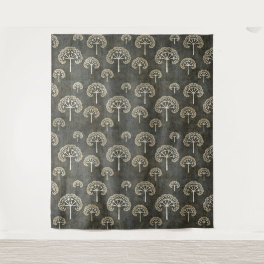 Bomen in de winterbosbouw wandkleed (Voorkant)