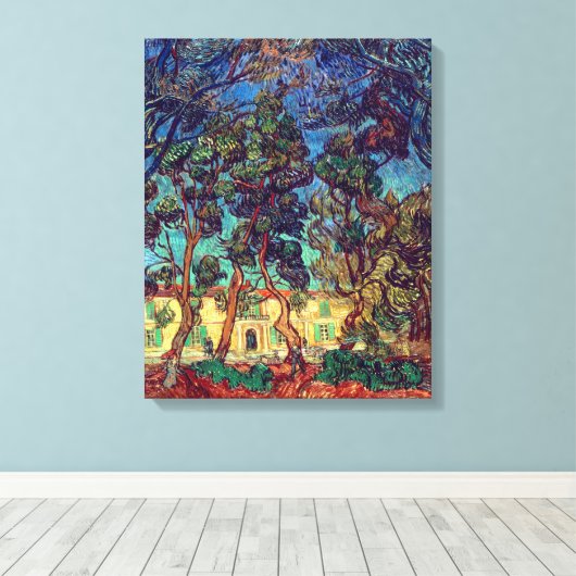 Bomen in de ziekenhuistuin | Van Gogh | Canvas Afdruk (Insitu (Houten vloer))