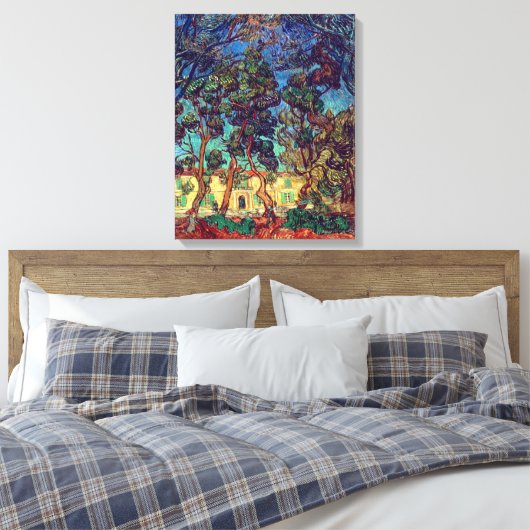 Bomen in de ziekenhuistuin | Van Gogh | Canvas Afdruk (Insitu (Slaapkamer))