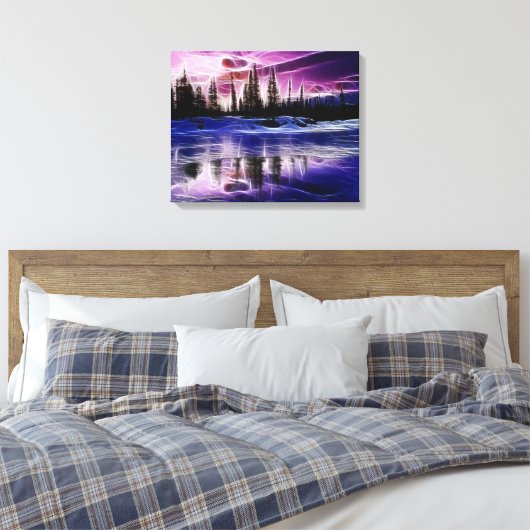 Bomen in een sneeuwlandschap gewikkeld canvas (Insitu (Slaapkamer))