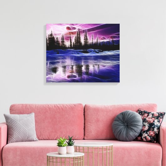 Bomen in een sneeuwlandschap gewikkeld canvas (Insitu (Woonkamer))