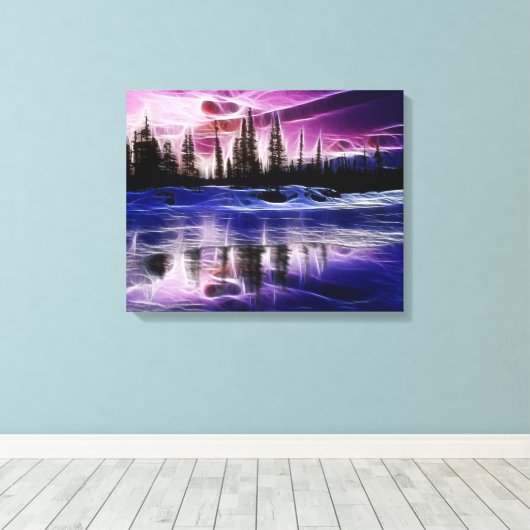 Bomen in een sneeuwlandschap gewikkeld canvas (Insitu (Houten vloer))