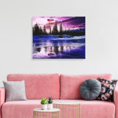 Bomen in een sneeuwlandschap gewikkeld canvas afdruk (Insitu (Woonkamer))