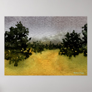 "Bomen in een veld #2" Landschap Poster